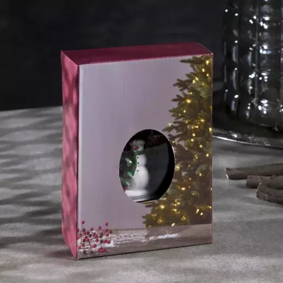 Светодиодный фонарь Снеговик 9×13×3.5 см., пластик, батарейки AG13х3, Luazon Lighting (7599711)