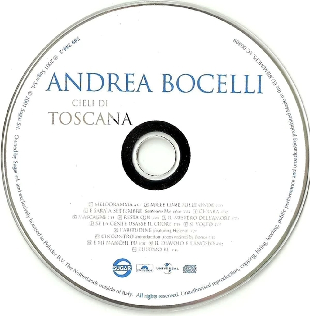 Andrea Bocelli / Cieli Di Toscana (CD)