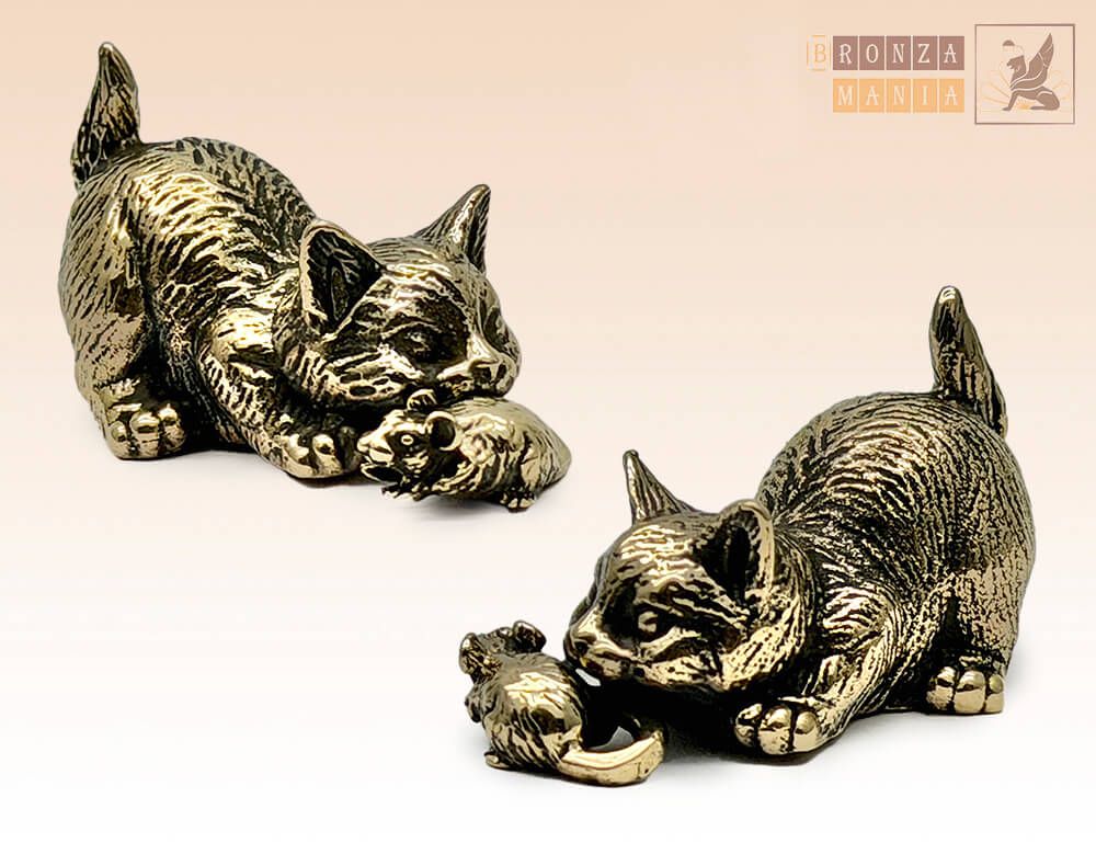 фигурка Котик Бантик с мышкой