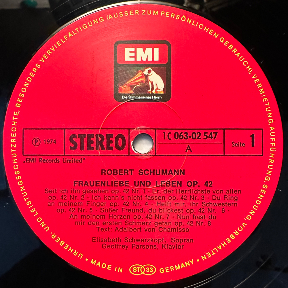 Шуман - Элизабет Шварцкопф, Джеффри Парсонс (Германия 1974г.)