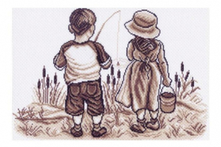 "Рыбаки"-1449 канва с рисунком