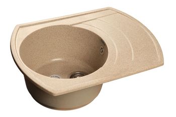GRANFEST Мойка мрамор RONDO GF-R--650L чаша с крылом  650*500мм  песок   арт.GF-