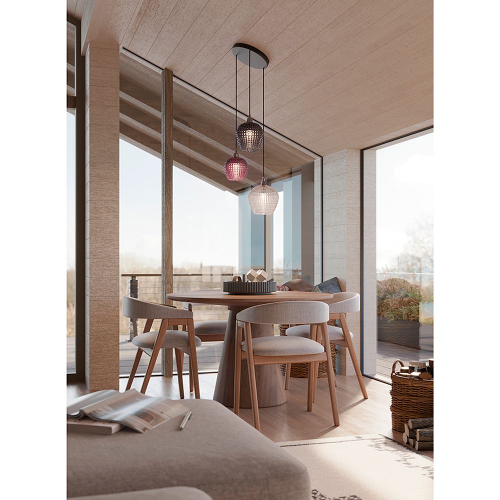 Светильник подвесной каскадный Aurora, Ø50 см, сливовый/серый/прозрачный