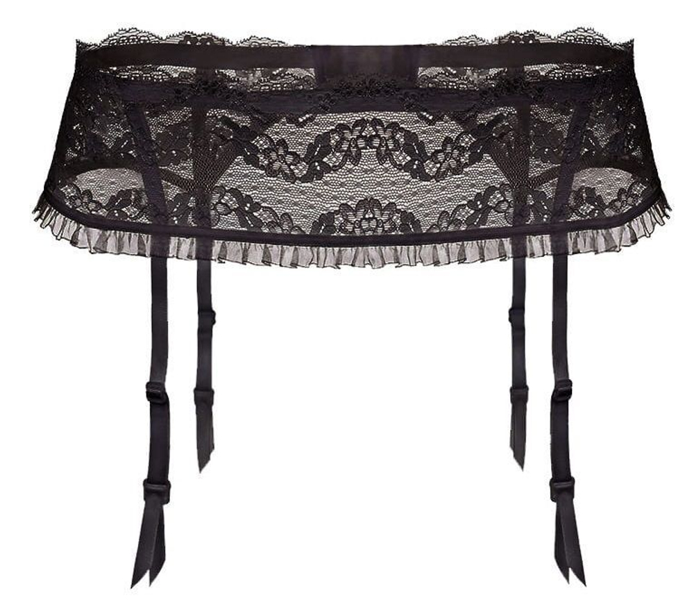 Широкий кружевной пояс для чулок Lilly (Размер: XL) (Цвет: белый)