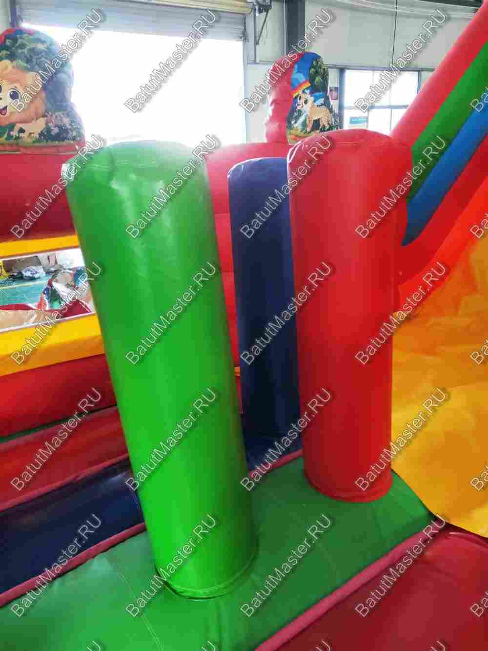 Коммерческий надувной батут "Дружная компания", с окнами по бокам 8*6*6 м