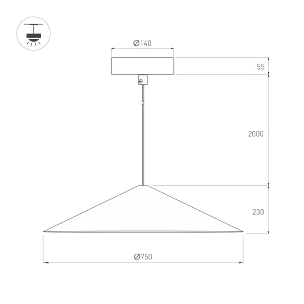 Светильник SP-MAKOTO-R750-14W Warm2700 (WH, 36 deg, 230V, TRIAC) (Arlight, IP20 Металл, 3 года) 054408