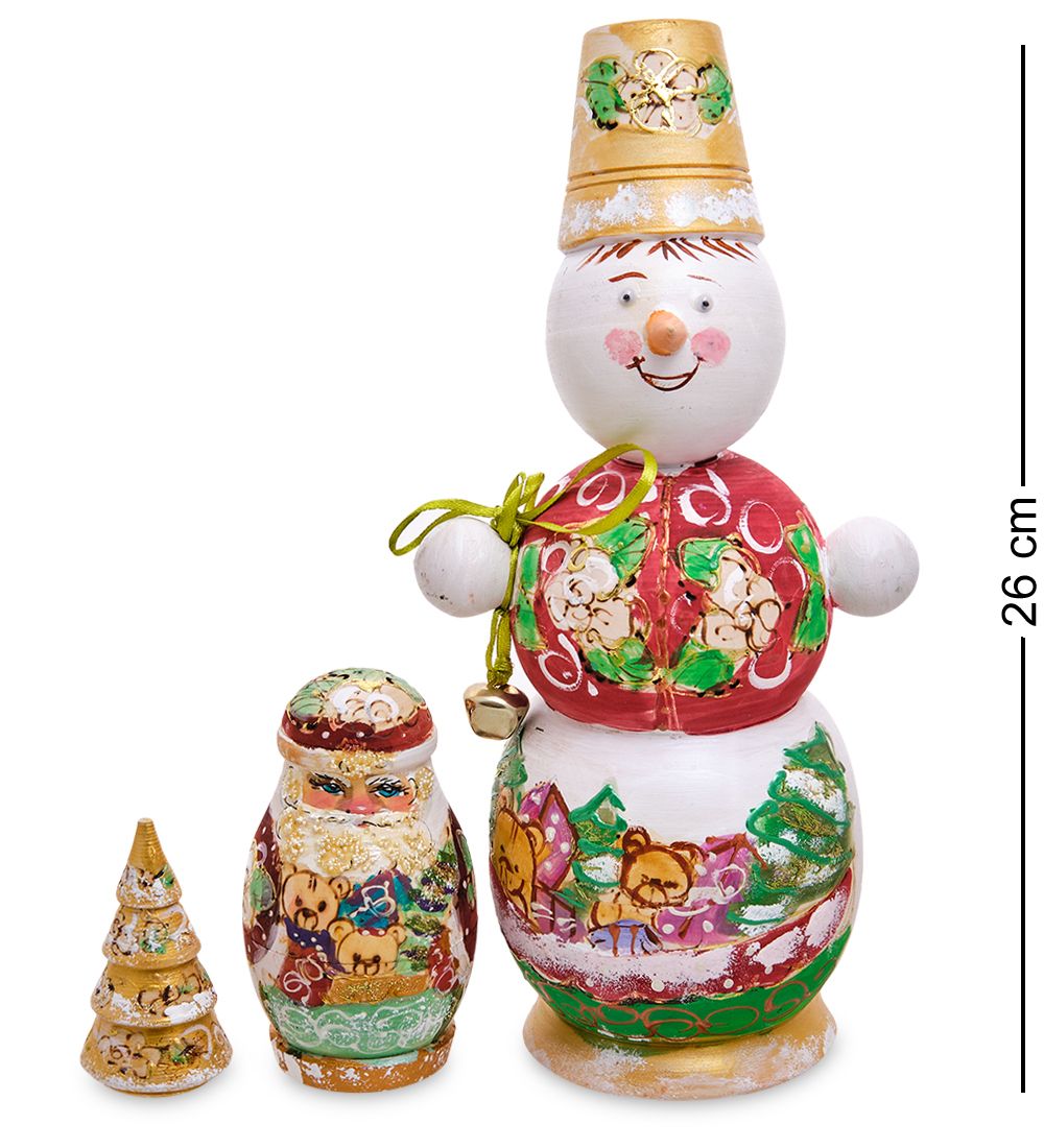 Народные промыслы МР-23/33-B Матрешка 3м «Снеговик» бол.