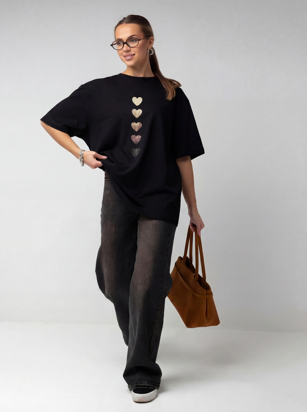 Футболка оверсайз с принтом длинная16