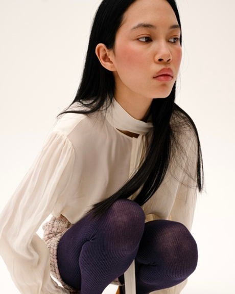 Колготки в рубчик Черника