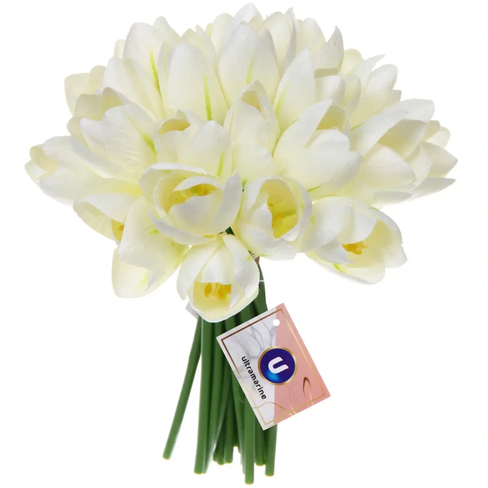 Цветы искусственные «Нежные тюльпаны» букет 20шт 23см белые