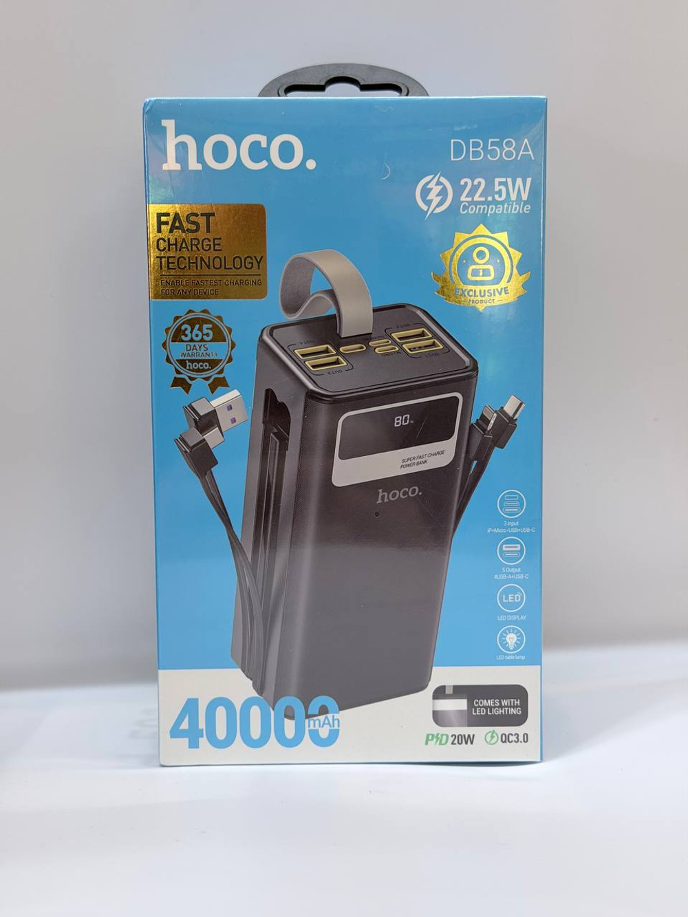 Power Bank Hoco DB58A Plentiful 22.5W fully compatible power bank(40000mAh) black