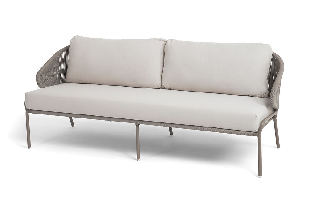 "Альмерия" диван 3-местный плетеный из роупа, цвет бежевый