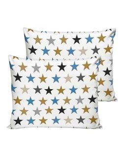 Наволочка комплект 2шт  бязь Сказка "Звезды (печворк)" 40x60 см на молнии