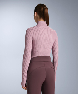 Oysho Термофутболка в рубчик, фиолетово-розовый