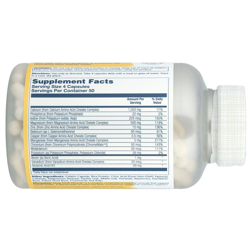 Solaray, Mega Multi Mineral, без железа, 200 капсул