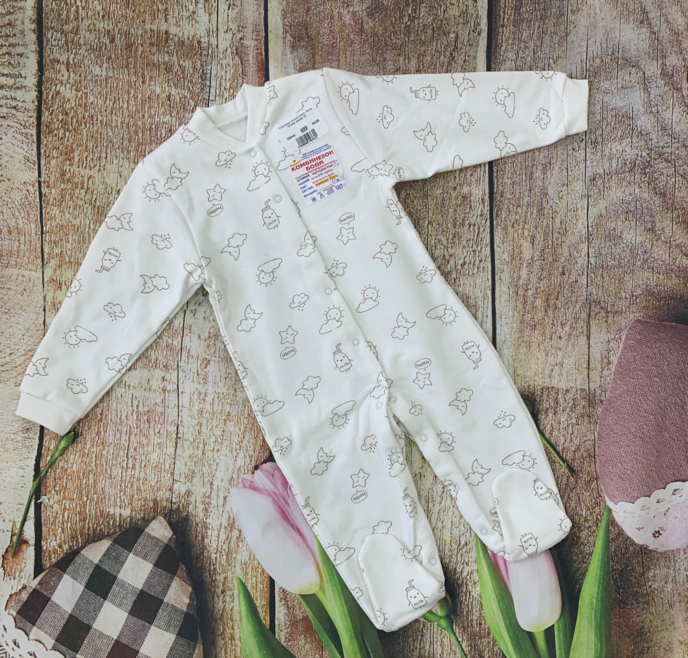 Комбинезон теплый, кнопки. Футер КЗ-05ф (Размер: 86)