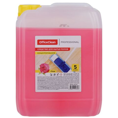 Средство для мытья полов OfficeClean Professional "Роза", концентрат, канистра, 5 литров