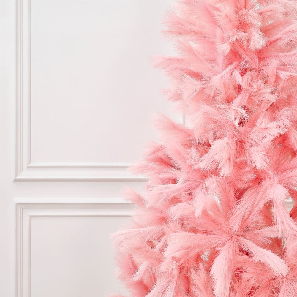 Искусственная розовая елка «Pink Charm» (ветки из пампасной травы) 210 см / 2,1 м