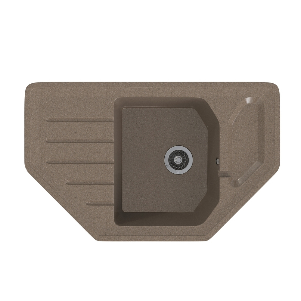 Мойка ML-GMS17 СТАНДАРТ угловая с крылом, терракот (307), 780*485*190мм