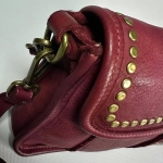 Женская сумка-клатч из натуральной кожи бордового цвета