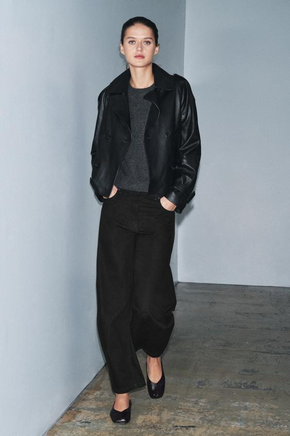 ZARA ДЖИНСЫ ZW COLLECTION ANKLE BALLOON СО СРЕДНЕЙ ПОСАДКОЙ, КОРИЧНЕВЫЙ