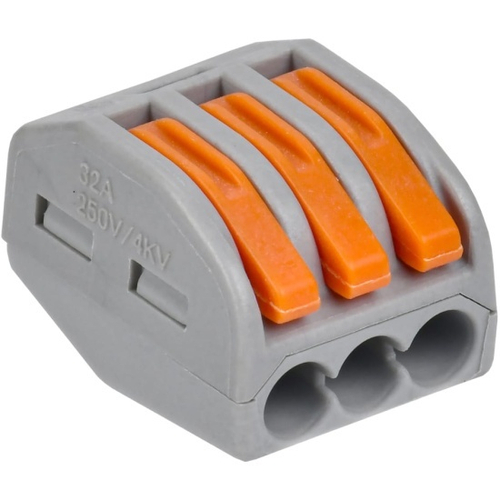 Клемма строительно-монтажная СМК 222-413 PCT-213 3-проводная с рычагом