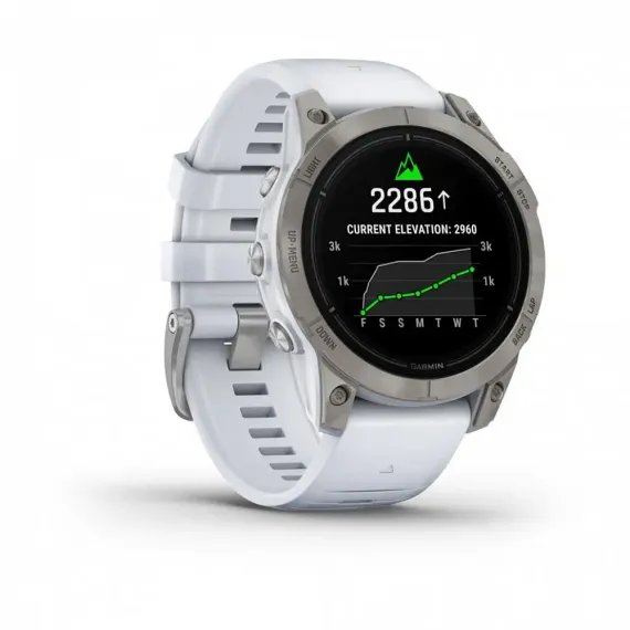Garmin epix Pro (Gen 2) Sapphire Edition 47 мм, титановый, белый DLC, белый ремешок