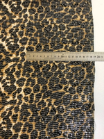 Трикотаж принт леопард, беж/коричневый, паетка прозрачн VT#18