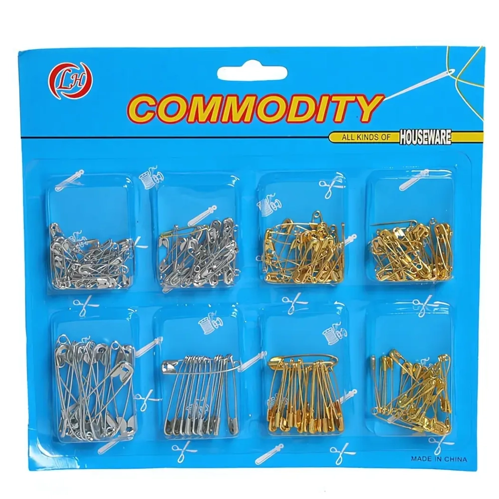 Булавки английские 160шт +-10шт. «Favorite Hous «, цвет золото и серебро