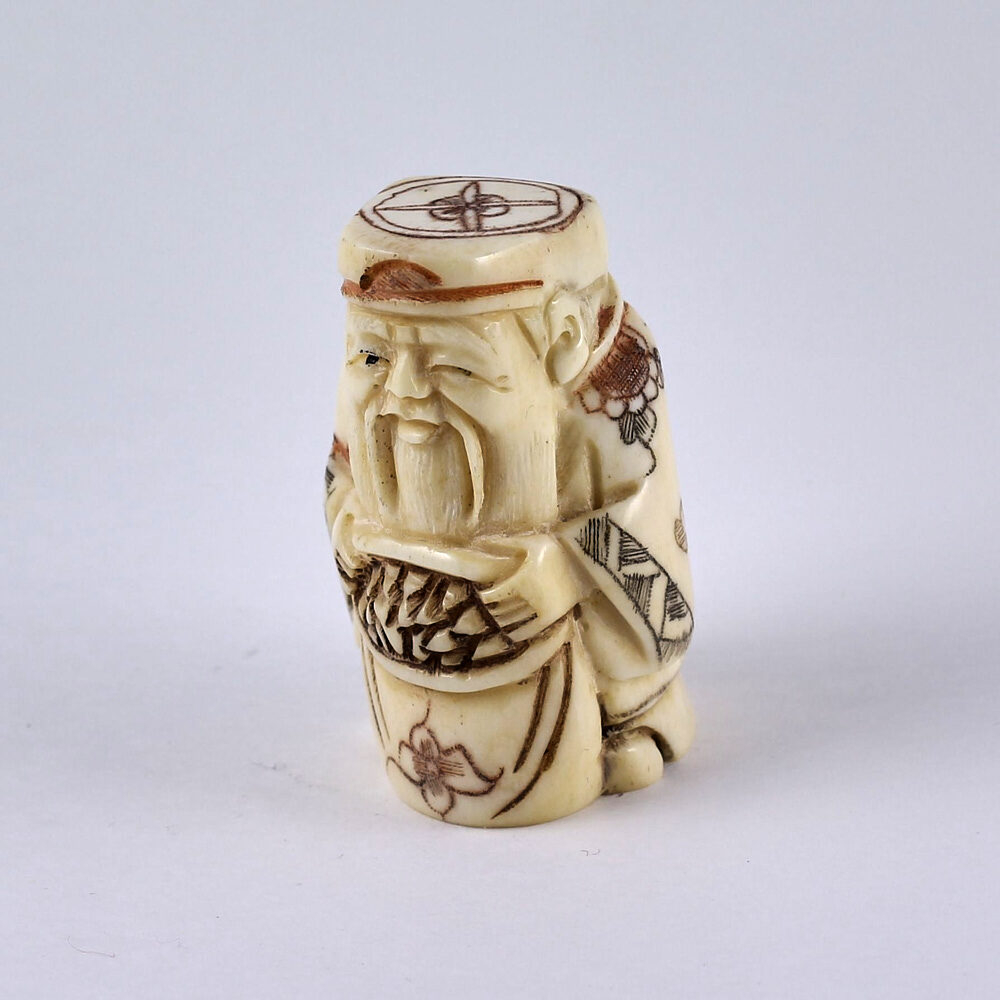 Нэцкэ Дзюродзин с мешком риса