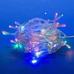 ULD-S0500-050-DTA MULTI IP20 Гирлянда светодиодная с контроллером. 5м. 50 светодиодов. Разноцветный свет. Провод прозрачный. ТМ Uniel