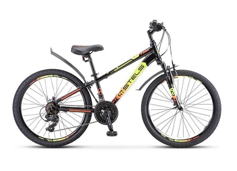 Велосипед 24" STELS Navigator-400 V 12" Чёрный/салатовый/красный 2022 F010
