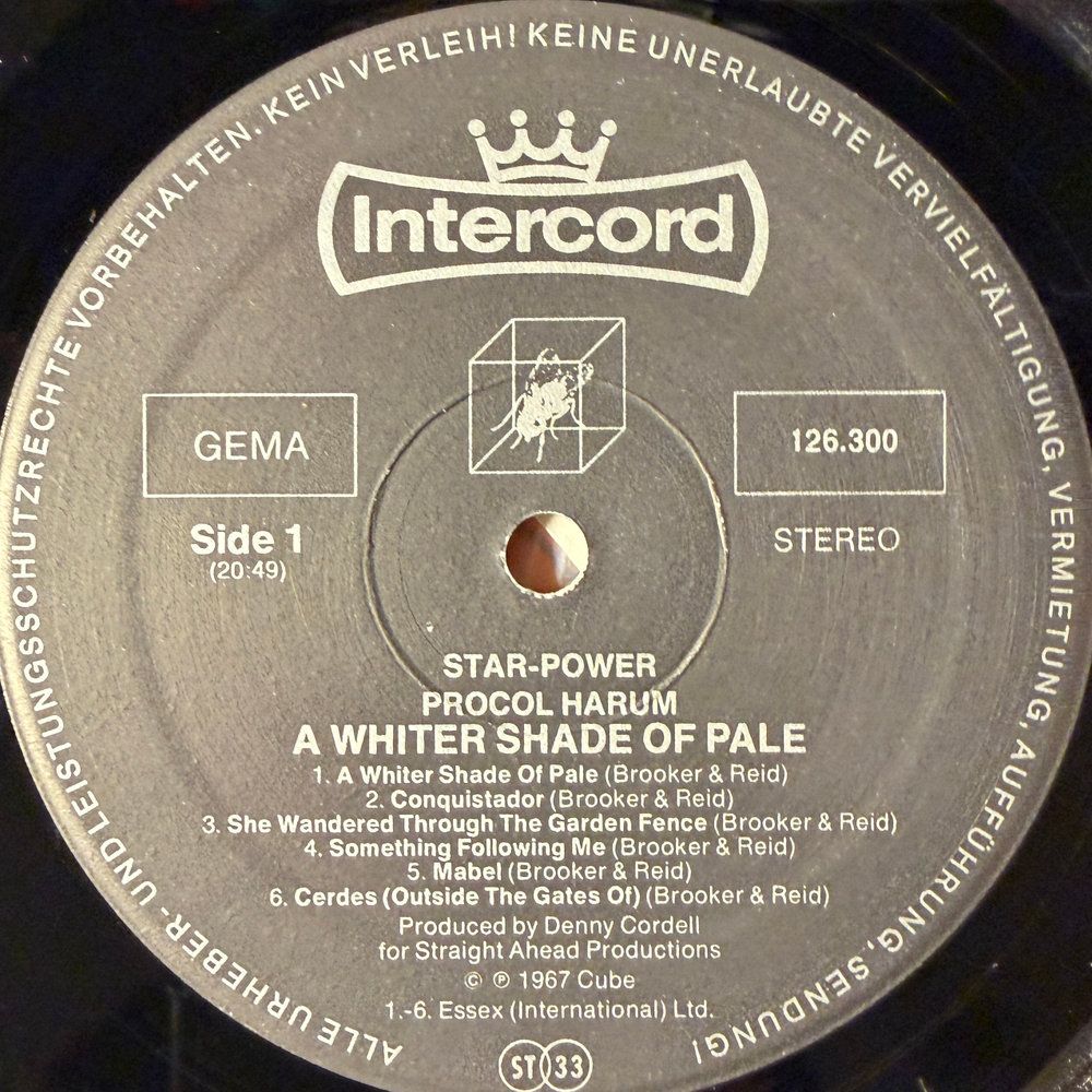 Procol Harum ‎– A Whiter Shade Of Pale (Германия) Т