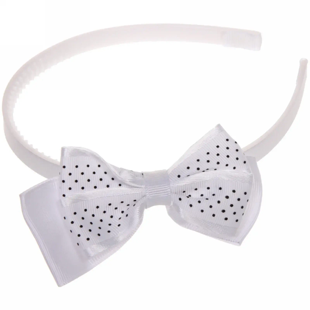 Ободок для волос детский на блистере «Rapunzel», в горошек, микс 6 цветов, 1см