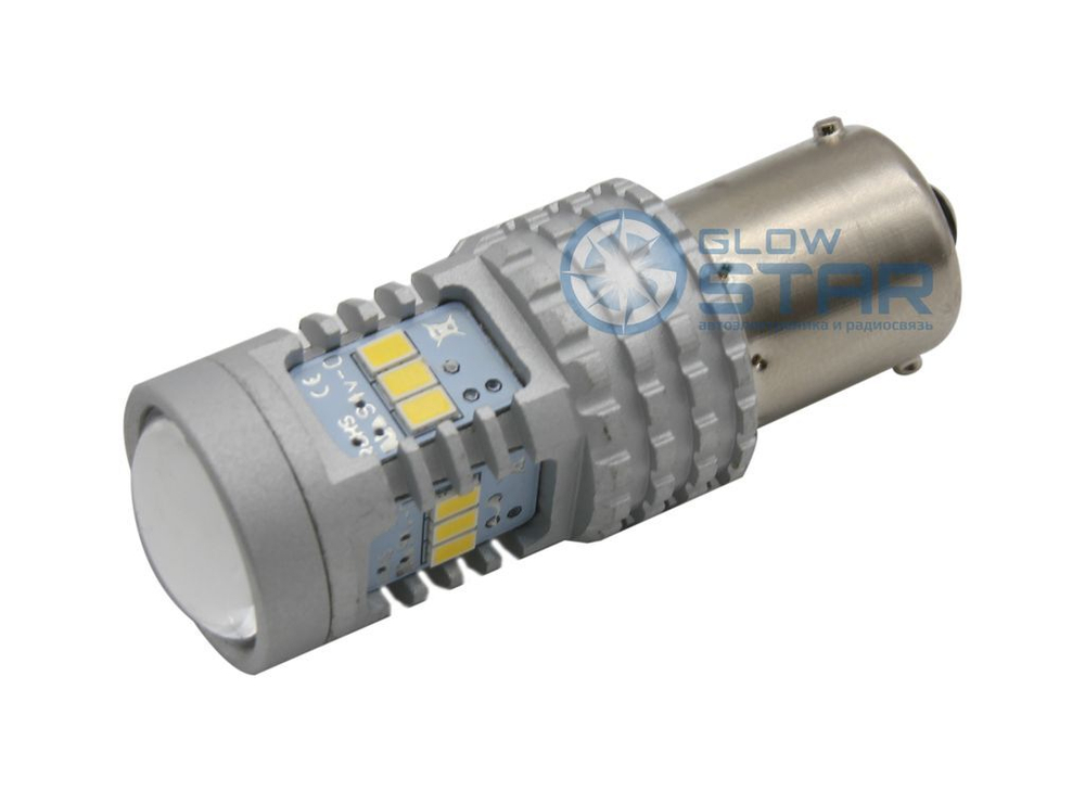Светодиодная лампа P21W 1156-3020-14SMD без полярности, со стабилизатором (белый), 1шт
