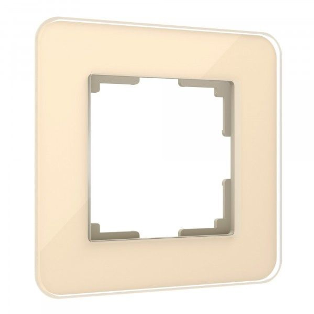 Рамка на 1 пост Elite (айвори, стекло)