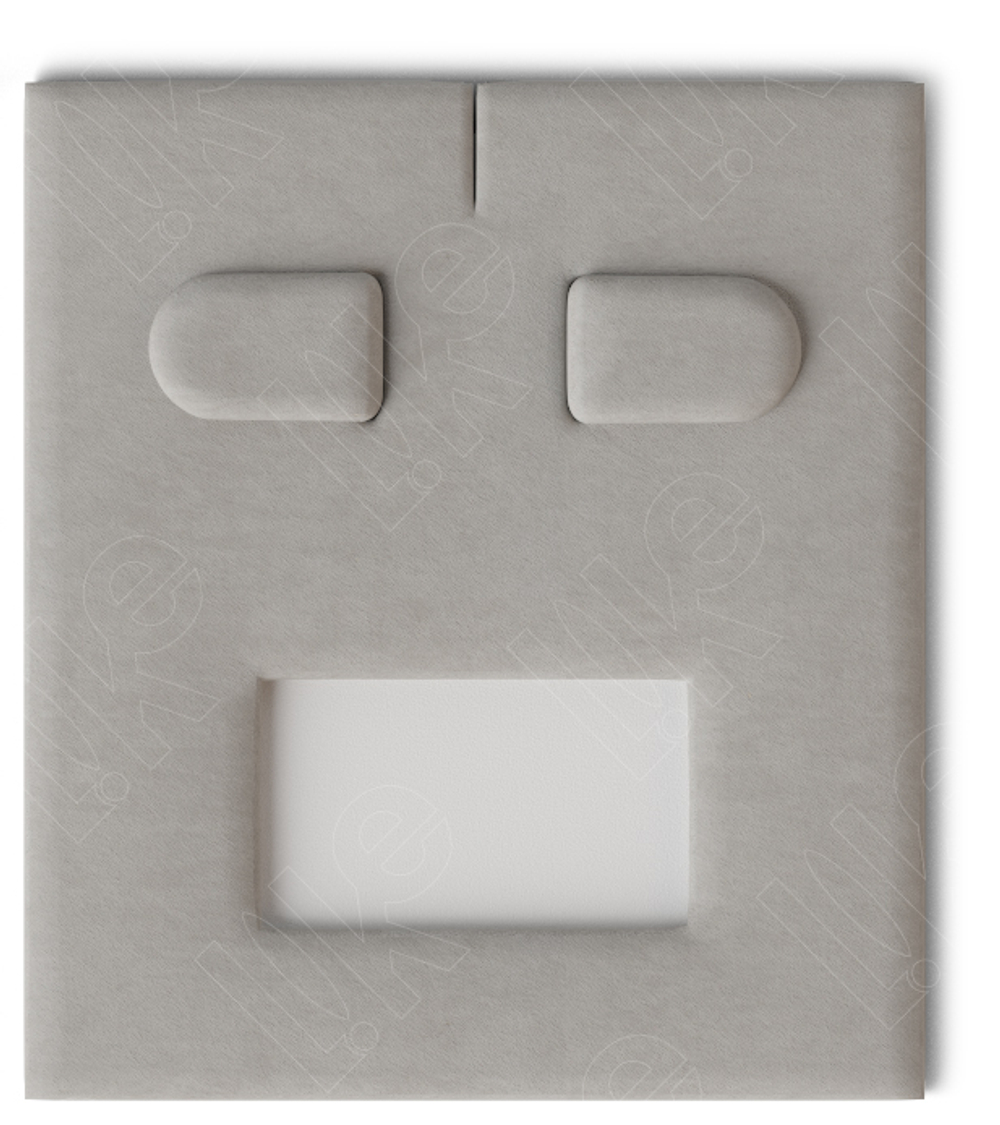 Вкладыш 03 наклонный под серьги (2 язычка) с окошком для бирки, прорезь для нитки