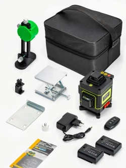 Лазерный уровень нивелир 4D, 16 линий, 2 аккумулятора.