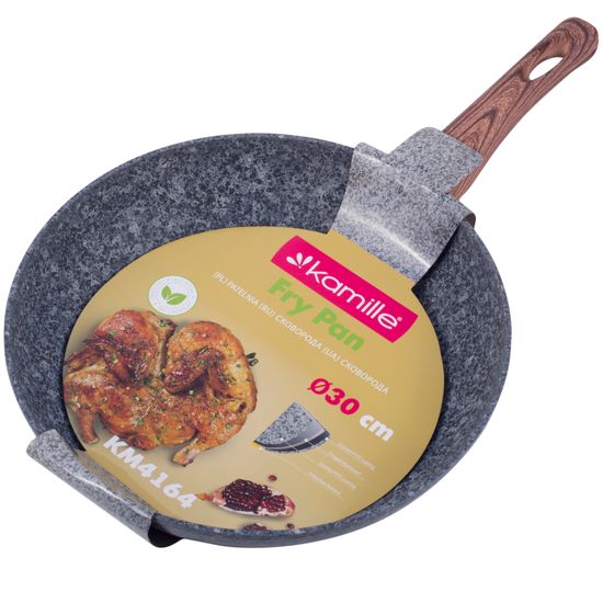 Сковорода 30 см. из алюминия Kamille KM-4164 с гранитным покрытием