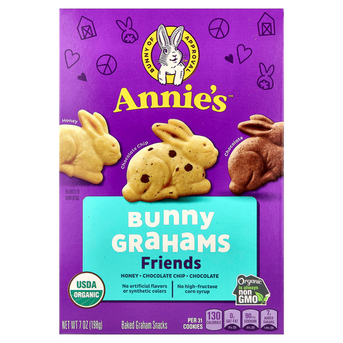 Annie's Homegrown, Organic Friends Bunny Grahams, шоколадная крошка, шоколад и мед, 198 г (7 унций)