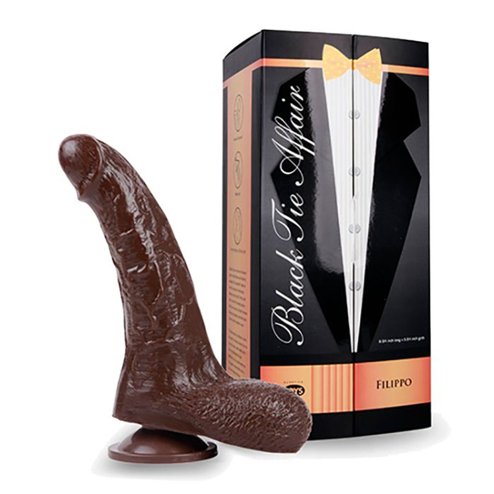 Коричневый фаллоимитатор Skinsation Black Tie Affaire Filippo - 16,8 см. (Цвет: коричневый)