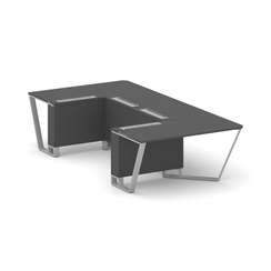 Steel Meet Стол переговорный П-образный KD-PR.B.SP-07P Антрацит/Металл Серый 1600*3200*750