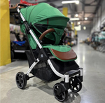 Коляска прогулочная Babalo 2022 Зелёный текстиль на белой раме с сумкой