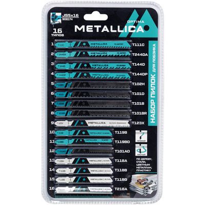 Набор пилок д/лобзика METALLICA Optima №5 по дереву и металлу 16 шт   908174
