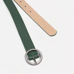 Ремень женский, ширина 2,3 см, гладкий, пряжка металл, цвет зелёный