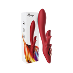 Красный вибратор-кролик 22,5см Silicone Toys ELK USK-Z08