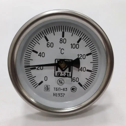 Термометр биметаллический осевой 160C L -50мм ТБ63