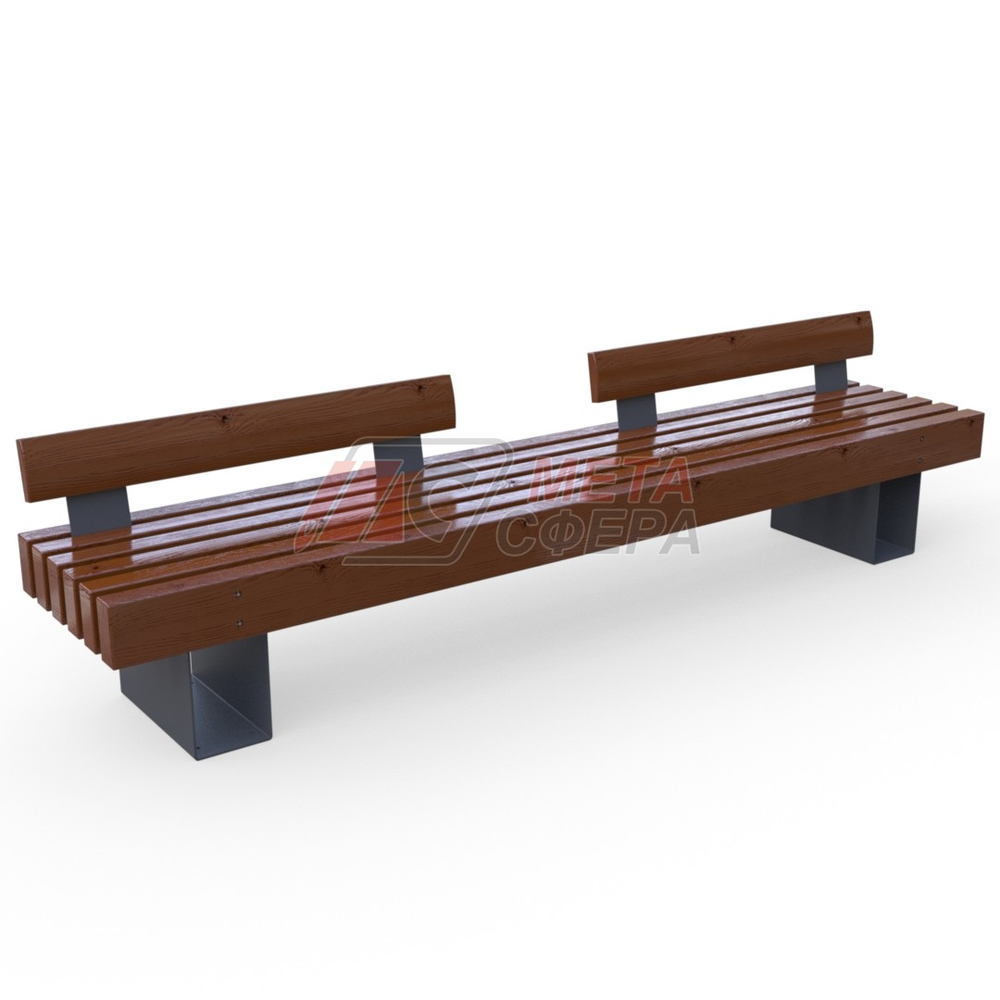 Скамейка Тобол с двумя спинками