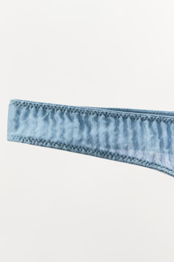 ZARA ТРУСЫ-ТАНГА ИЗ 100% ШЕЛКА С ЖАТЫМ ЭФФЕКТОМ LIMITED EDITION, ГОЛУБОЙ