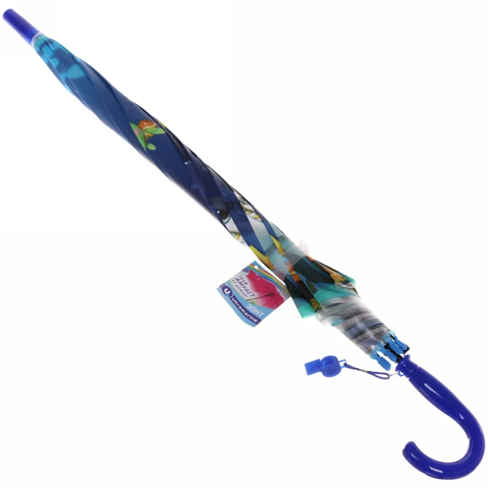 Зонт детский полуавтомат «Ultramarine - Морские жители», 8 спиц, d-100см, длина в слож. виде 65см